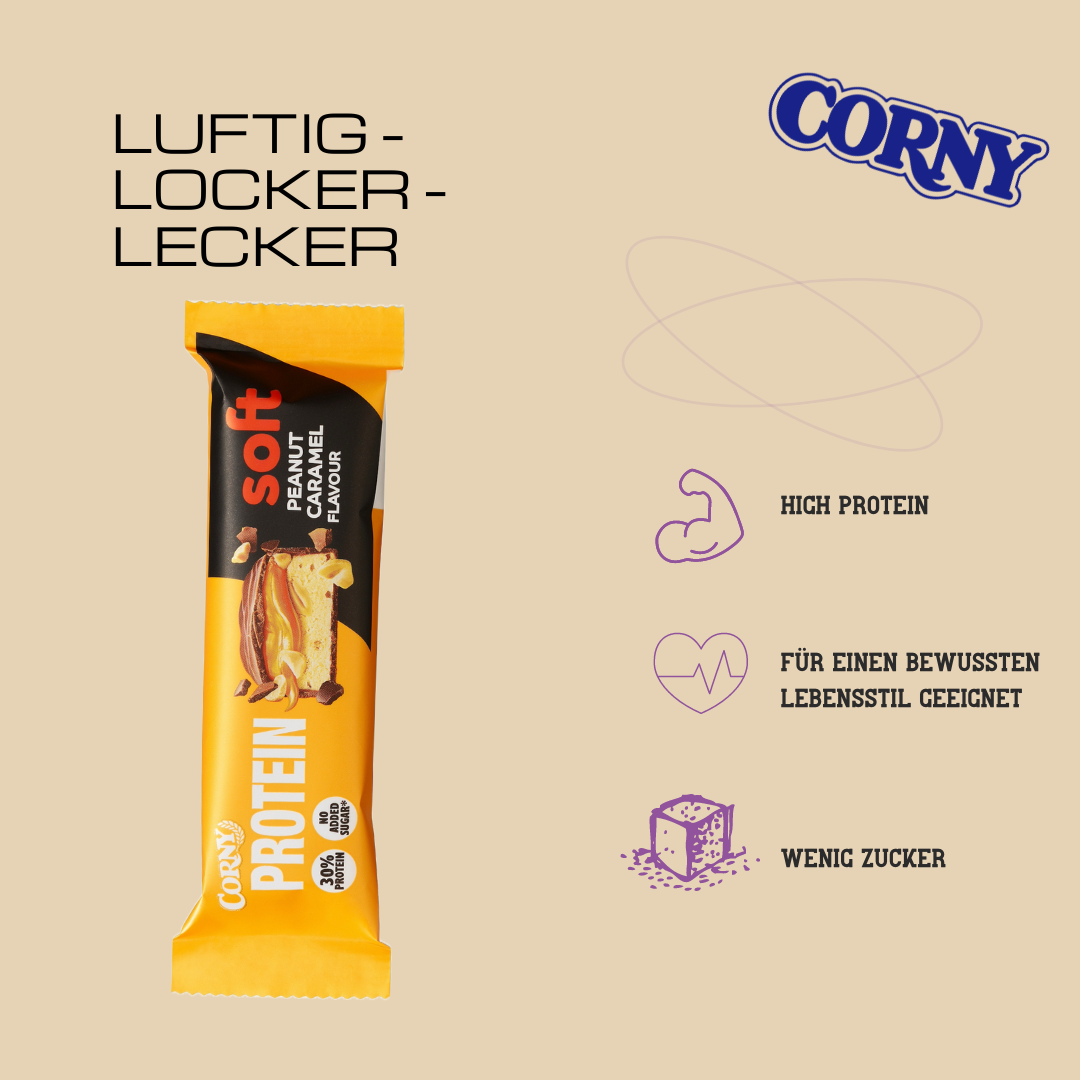 Corny Soft Protein Riegel Peanut Caramel