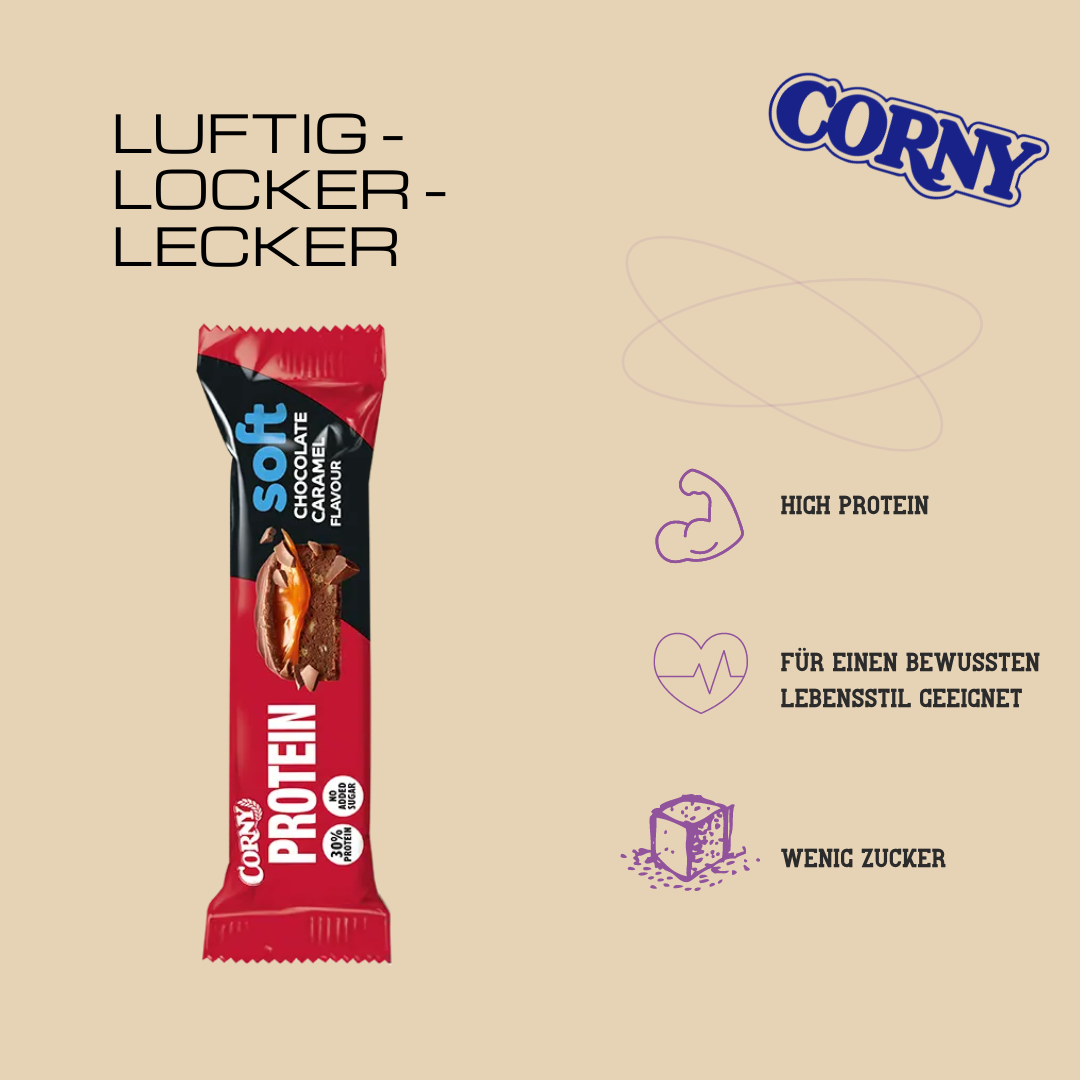 Corny Soft Protein Riegel Chocolate Caramel