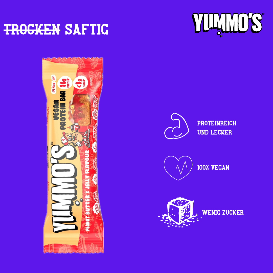 Yummo's Vegan Protein Bar Peanut Butter & Jelly Flavour